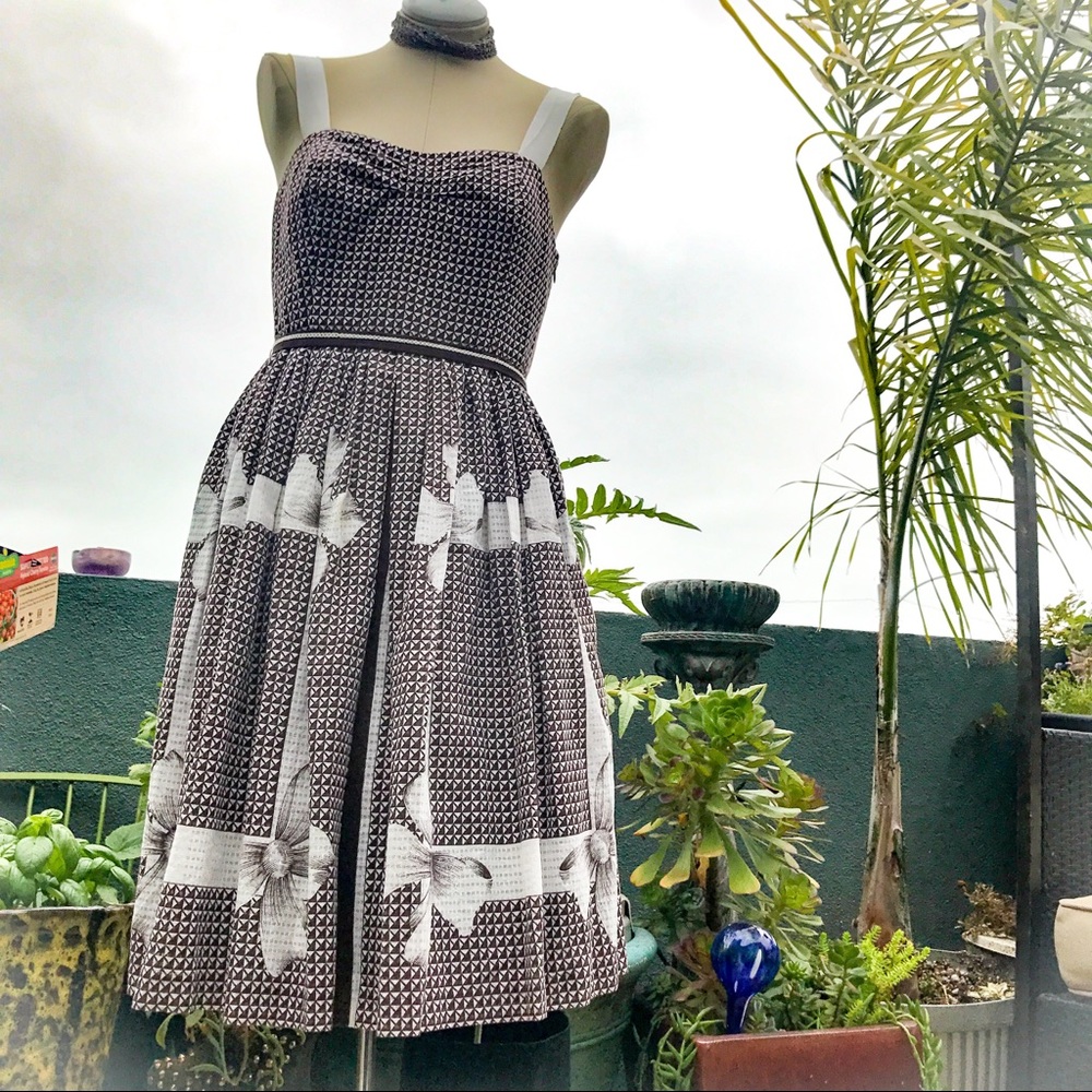 edmé and esyllte bow print dress - Picture 1 of 8